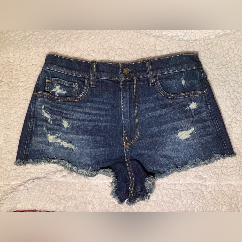 Hollister High Rise Dark Rip Vintage Shorts Size 28/7